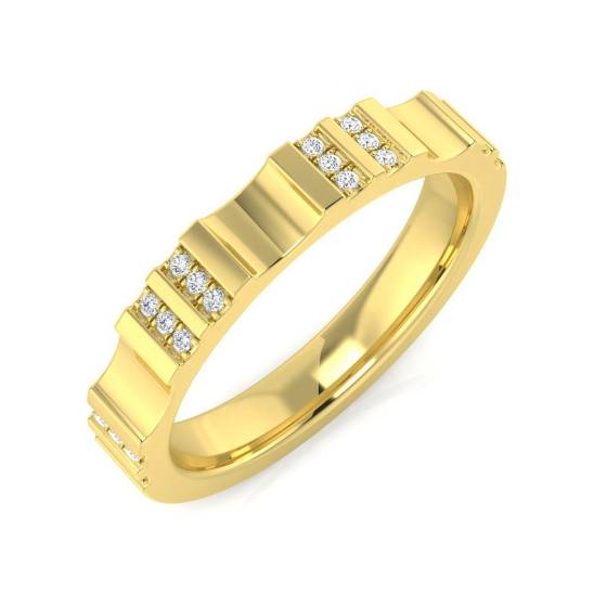 0.05ct SI2/G Round cut Half Eternity Ring in 9k Yellow Gold