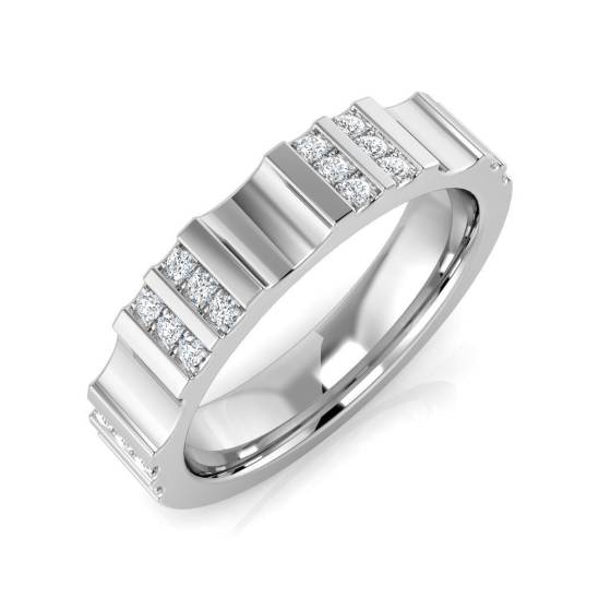 0.15ct SI2/G Round cut Half Eternity Ring in 9k White Gold