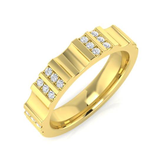 0.15ct SI2/G Round cut Half Eternity Ring in 9k Yellow Gold