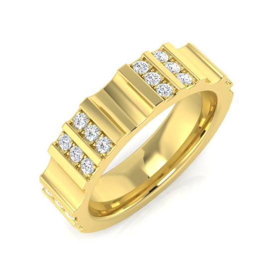 0.30ct SI2/G Round cut Half Eternity Ring in 9k Yellow Gold