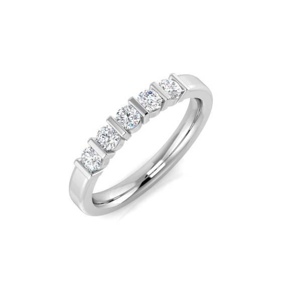 0.32ct I1/G Round cut Diamond Half Eternity Ring in 9k White Gold