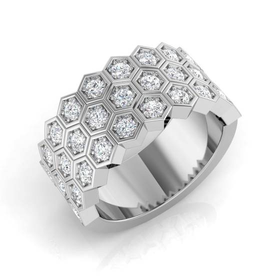 0.86ct SI2/G Round cut Diamond Half Eternity Ring in Platinum