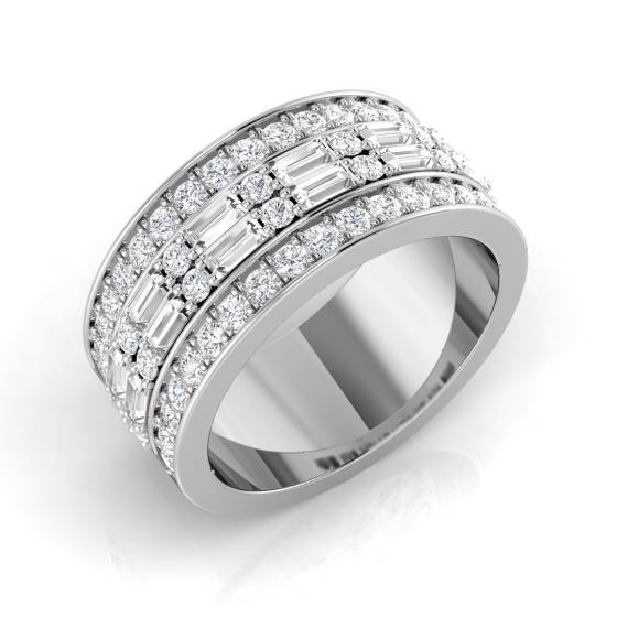 1.31ct SI2/G Round cut Diamond Half Eternity Ring in Platinum