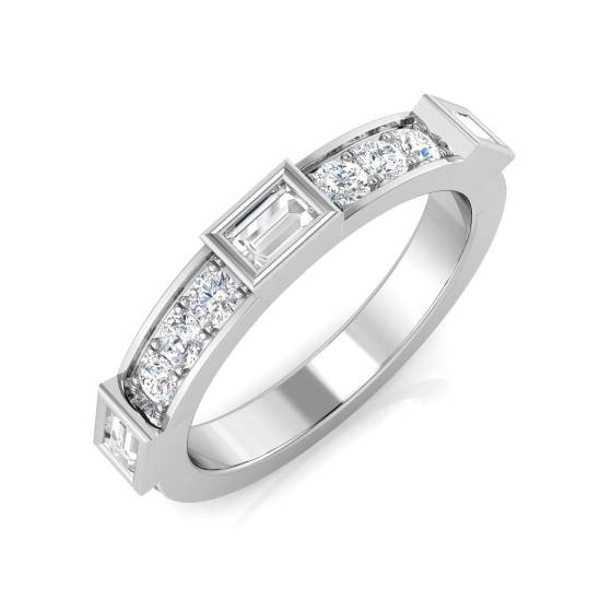 0.57ct SI2/G Round cut Diamond Half Eternity Ring in Platinum