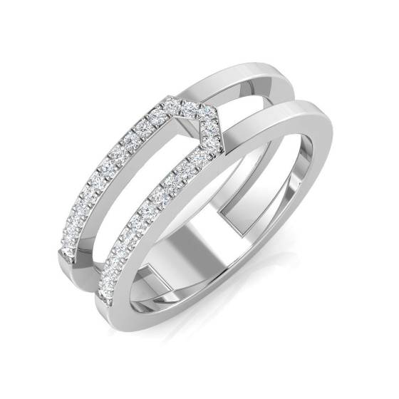 0.12ct SI2/G Round cut Diamond Half Eternity Ring in Platinum