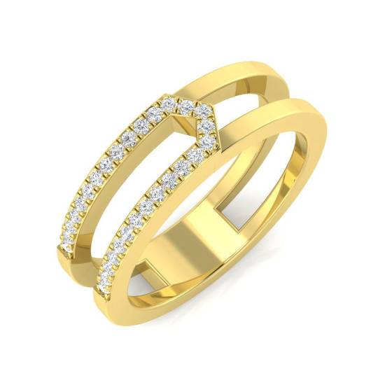 0.12ct SI2/G Round cut Diamond Half Eternity Ring in 18k Yellow Gold