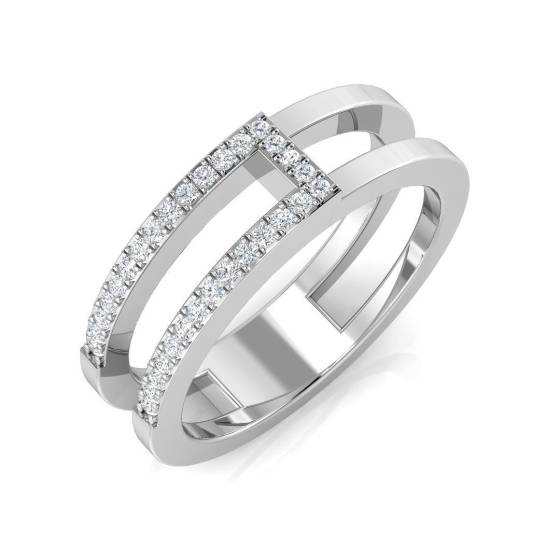 0.11ct SI2/G Round cut Diamond Half Eternity Ring in Platinum