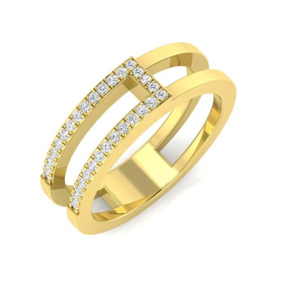 0.11ct SI2/G Round cut Diamond Half Eternity Ring in 18k Yellow Gold