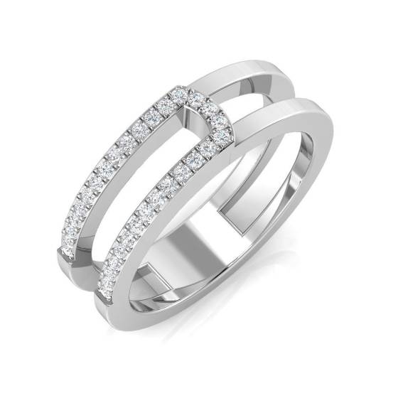 0.13ct SI2/G Round cut Diamond Half Eternity Ring in Platinum