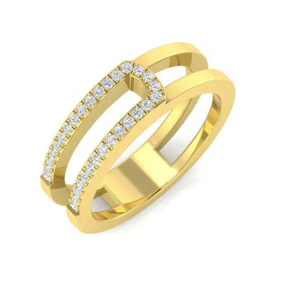 0.13ct SI2/G Round cut Diamond Half Eternity Ring in 18k Yellow Gold