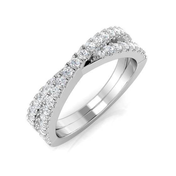 0.48ct SI2/G Round cut Cris Cross Ring in Platinum