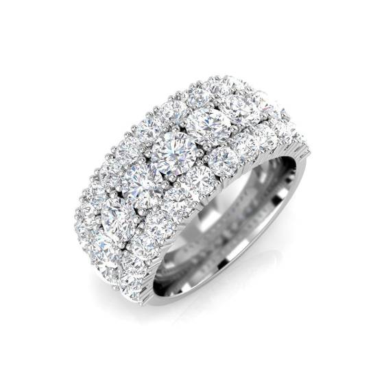 3.76ct SI1/G Round cut Half Eternity Ring in 9k White Gold