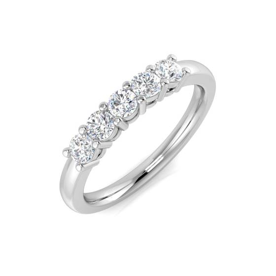 0.45ct SI2/G Round cut 5 Stone Diamond Ring in Platinum