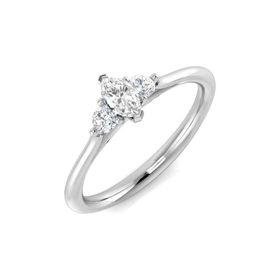 0.38ct SI2/G Marquise cut Trilogy Ring in Platinum