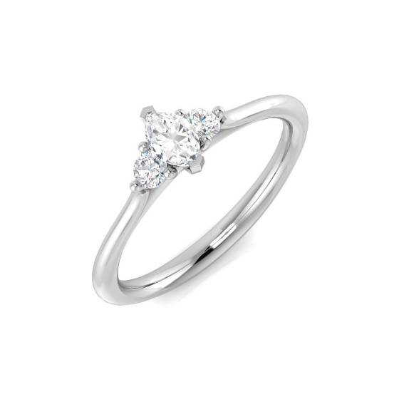 0.30ct SI2/G Marquise cut Trilogy Ring in Platinum