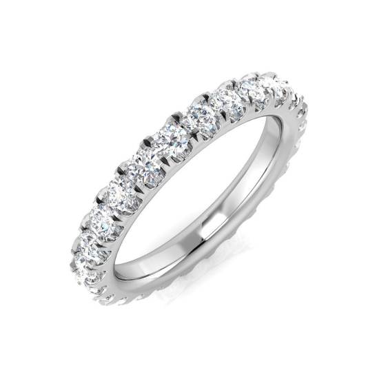 0.96ct SI1/G Round cut Diamond Full Eternity Ring in Platinum