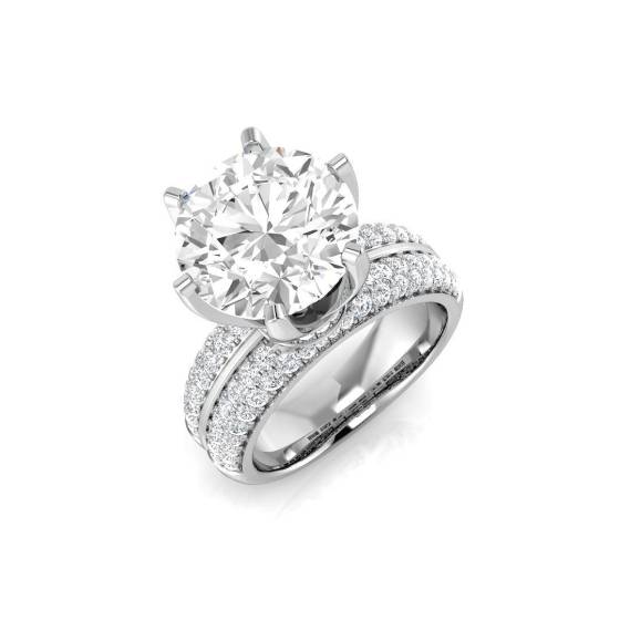 5.42ct SI1/J Round cut Bridal Set Engagement Ring in Platinum