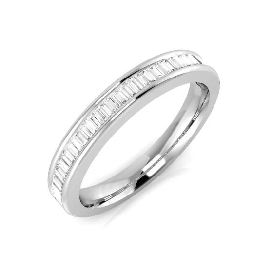 0.44ct SI1/G Baguette cut Diamond Half Eternity Ring in Platinum