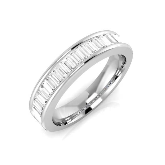 0.77ct SI1/G Baguette cut Diamond Half Eternity Ring in Platinum