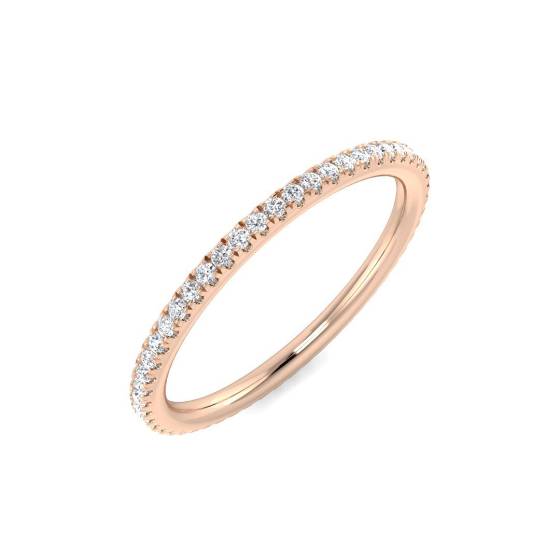 0.20ct SI1/G Round cut Diamond Full Eternity Ring in 18k Rose Gold