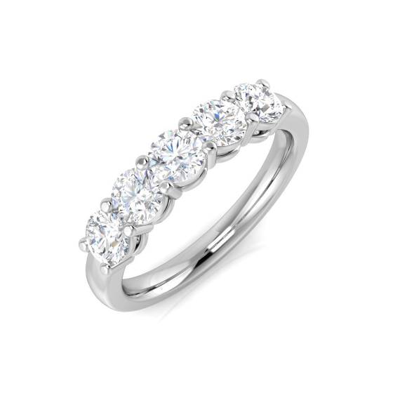 1.58ct I1/G Round cut 5 Stone Diamond Ring in Platinum