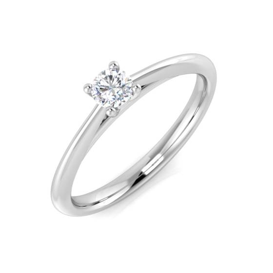 0.25ct I1/G Round cut Solitaire Engagement Ring in 9k White Gold