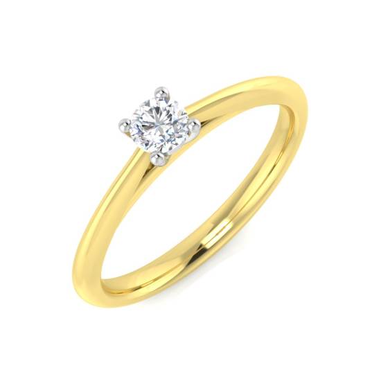 0.25ct I1/G Round cut Solitaire Engagement Ring in 9k Yellow Gold