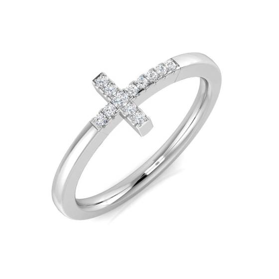 0.06ct SI2/G Round cut Diamond Cluster Ring in 9k White Gold