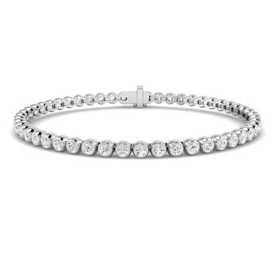 2.98ct VS/F Round cut Lab Grown Diamond Tennis Bracelet in 9k White Gold