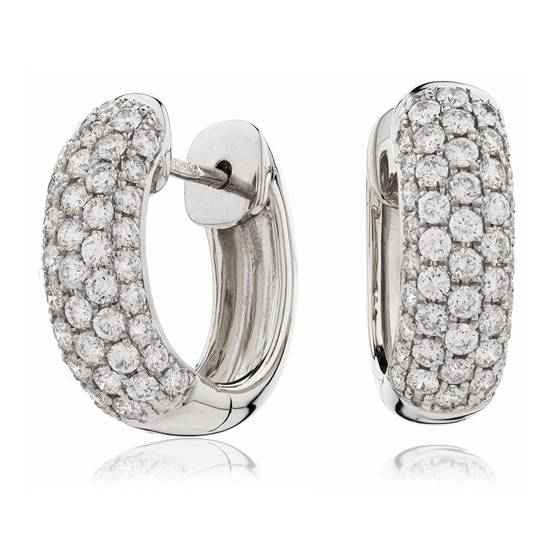 1.75ct VS/F-G Round Diamond Hoop Earrings