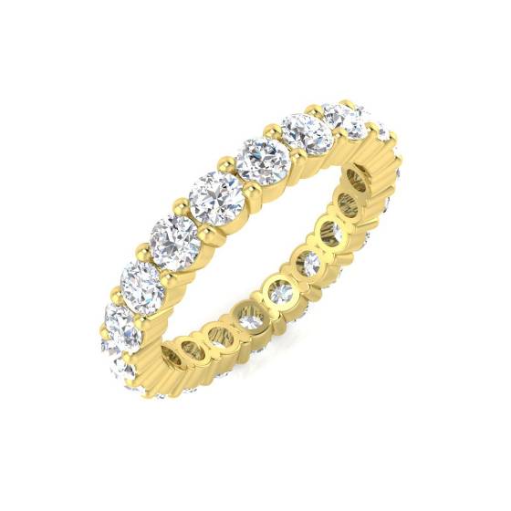 2.00ct SI1/G Round cut Diamond Full Eternity Ring in 18k Yellow Gold