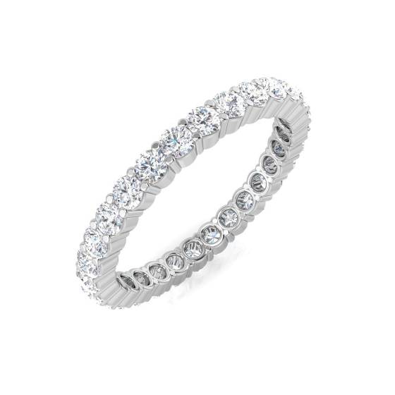 1.00ct VS/F Round cut Lab Grown Diamond Full Eternity Ring in 18k White Gold