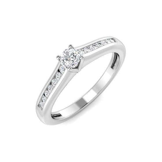 0.25ct SI1/G Round cut Solitaire Engagement Ring in 18k White Gold