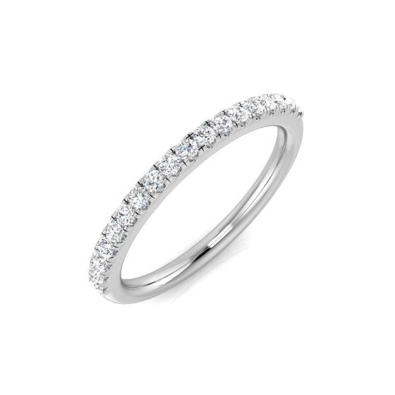 0.24ct VS/F Round cut Labgrown Diamond Half Eternity Ring in 18k Yellow Gold