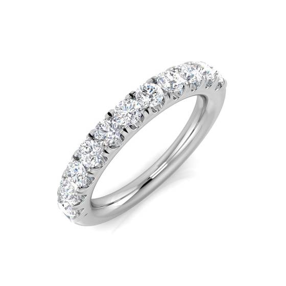 0.81ct VS/F Round cut Lab Grown Diamond Half Eternity Ring in Platinum