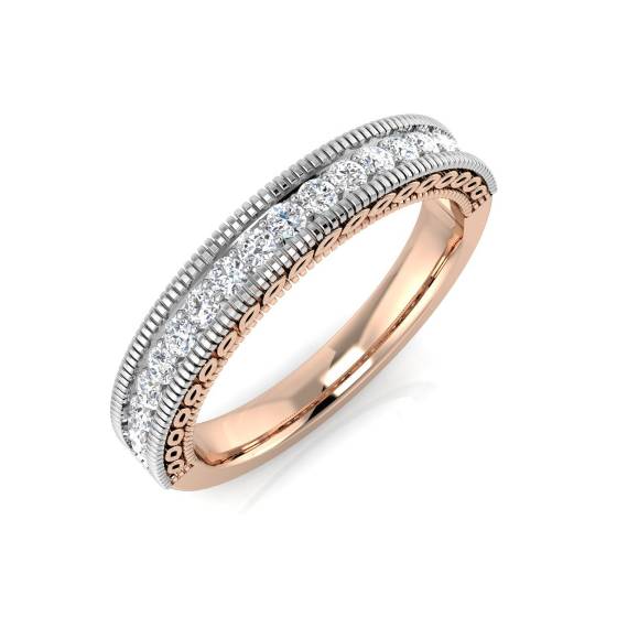 0.28ct SI2/G Round cut Diamond Half Eternity Ring in 9k Rose Gold