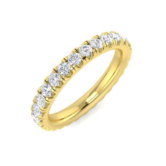 0.99ct SI2/G Round cut Diamond Full Eternity Ring in 18k Yellow Gold