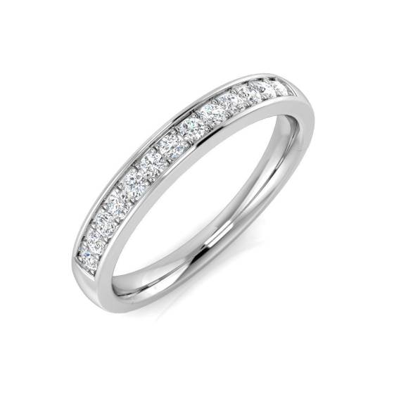 0.19ct SI1/G Round cut Diamond Half Eternity Ring in 18k White Gold