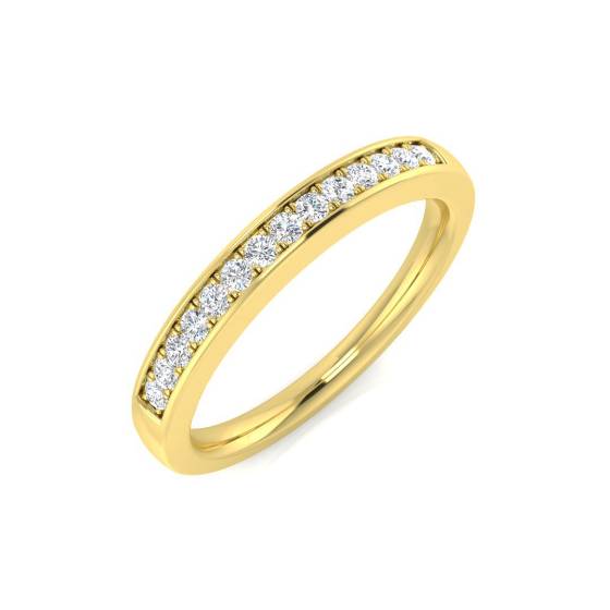 0.13ct VS/F Round cut Lab Grown Diamond Half Eternity Ring in 9k Yellow Gold