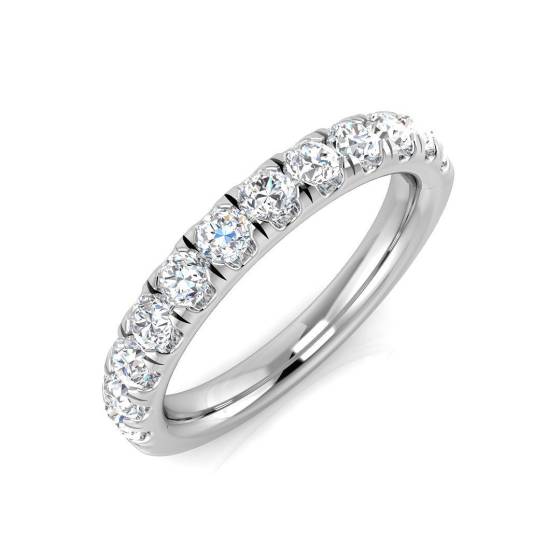 0.65ct SI2/G Round cut Diamond Half Eternity Ring in 9k White Gold