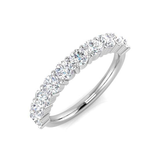 1.08ct SI1/G Round cut Diamond Half Eternity Ring in Platinum