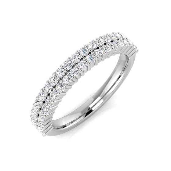 0.45ct SI1/G Round cut Diamond Half Eternity Ring in Platinum