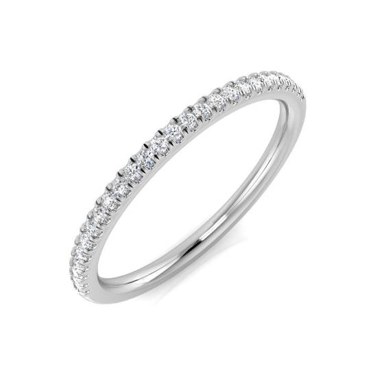 0.10ct SI1/G Round cut Diamond Half Eternity Ring in Platinum