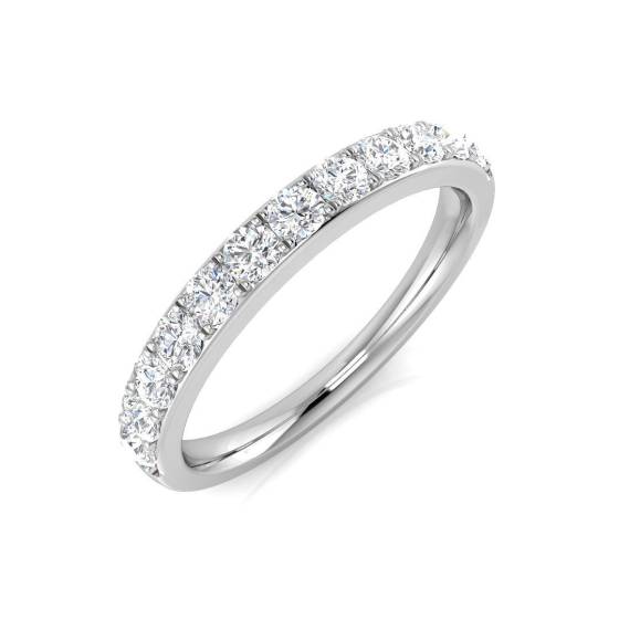 0.54ct SI1/G Round cut Diamond Half Eternity Ring in 9k White Gold