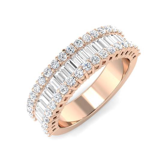 1.40ct SI1/G Round cut Diamond Designer Ring in 18k Rose Gold