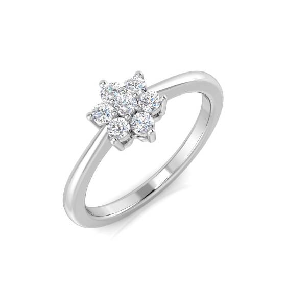 0.25ct VS/F Round cut Lab Grown 7 Stone Diamond Ring in 9k White Gold