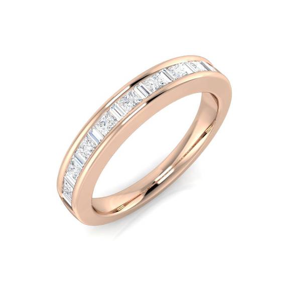 0.36ct SI1/G Round cut Diamond Half Eternity Ring in 18k Rose Gold