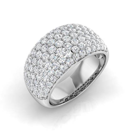 1.61ct SI2/G Round cut Diamond Pave Ring in Platinum