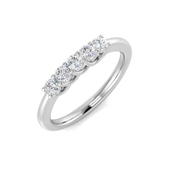 0.29ct SI2/G Round cut 5 Stone Diamond Ring in Platinum