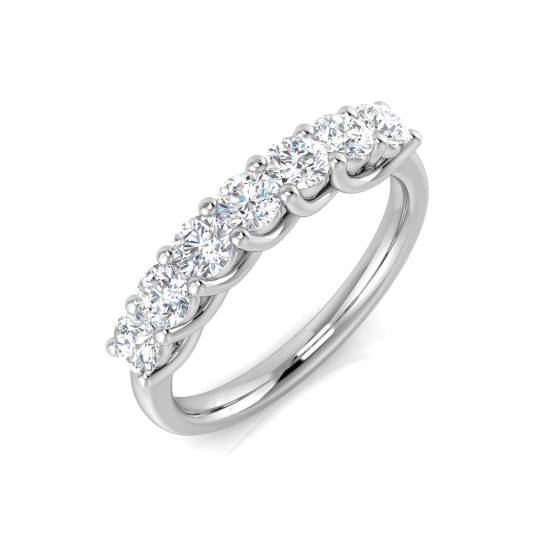 0.76ct VS/F Round cut Lab Grown 7 Stone Diamond Ring in Platinum